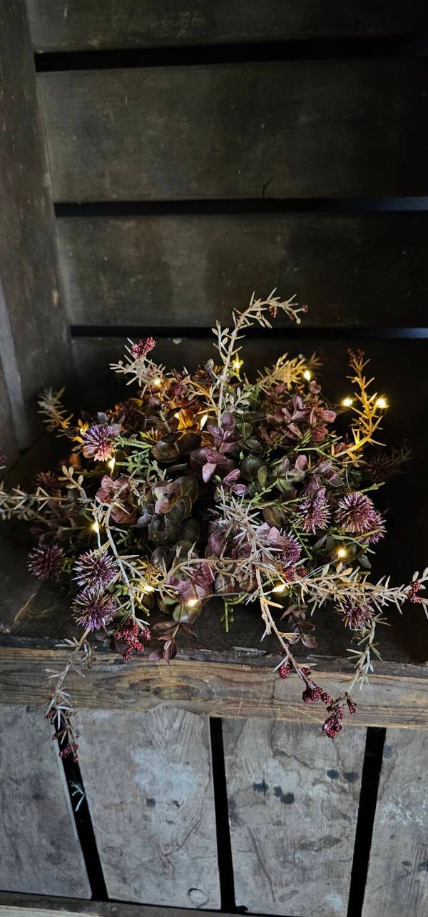 Sfeervolle decoratiekrans met verlichting