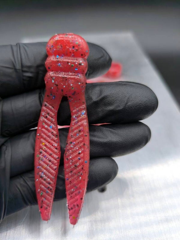 FLEX CHUNK CRAW TRAILER 3,25" X4 RED STRASS