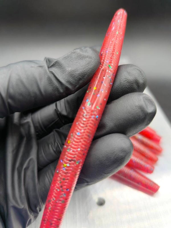 WORM 6" X8 RED STRASS