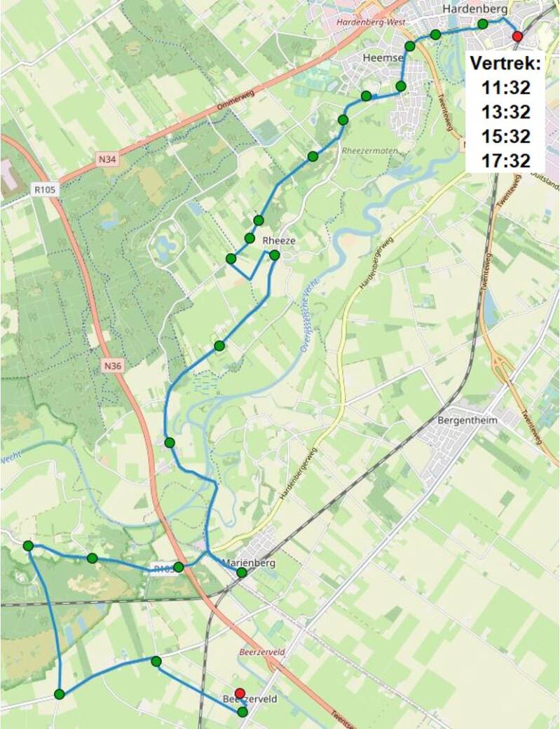 Route Hardenberg - Rheeze - Beerzerveld