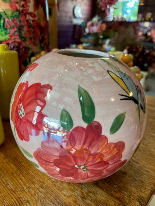 Bolvaas geschilderd roze of geel
