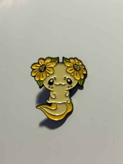 Gele axolotl pin