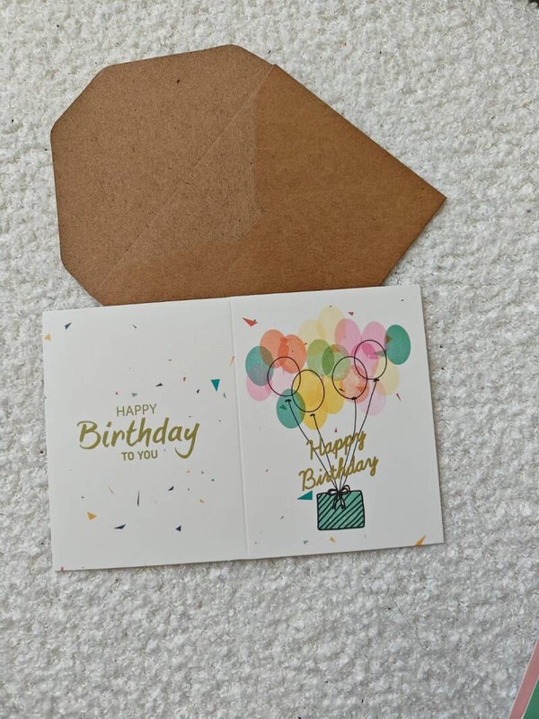 Verjaardagskaart cadeau met ballonnen