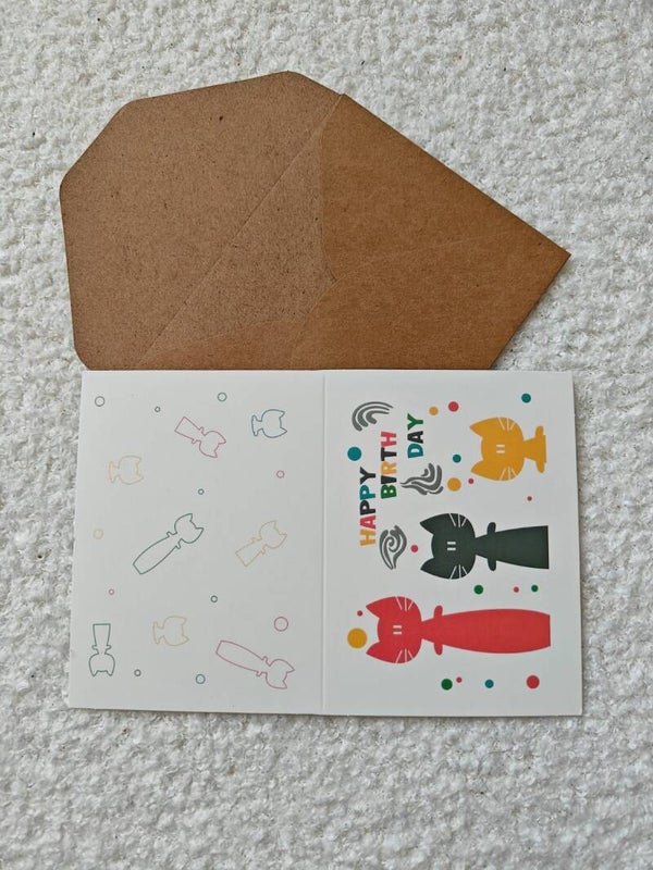 Verjaardagskaart katten