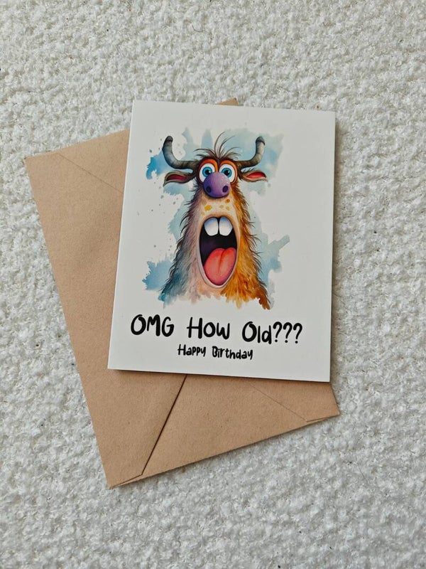 Verjaardagskaart OMG how old?