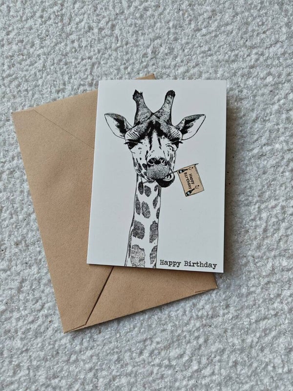 Verjaardagskaart giraffe