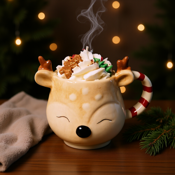 Bougie Tasse Renne de Noël
