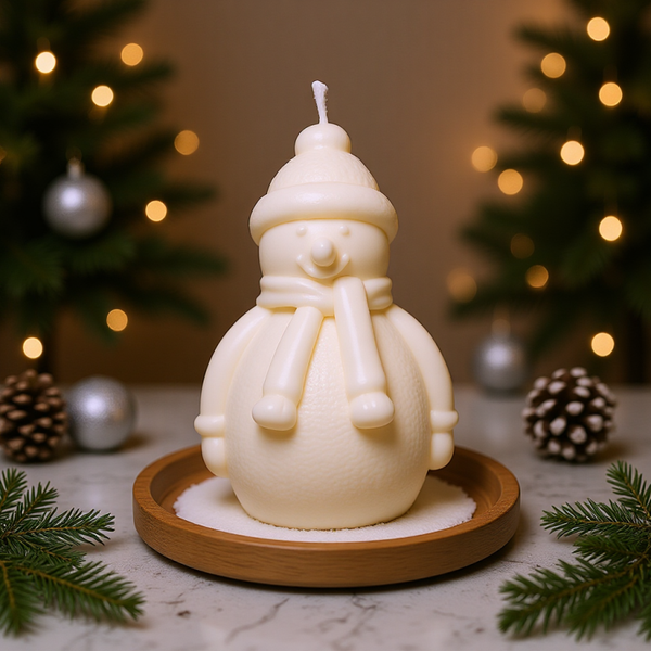 Bougie décorative Bonhomme de neige