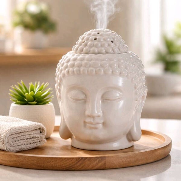 Brûleur Tête de Bouddha gris Moyen