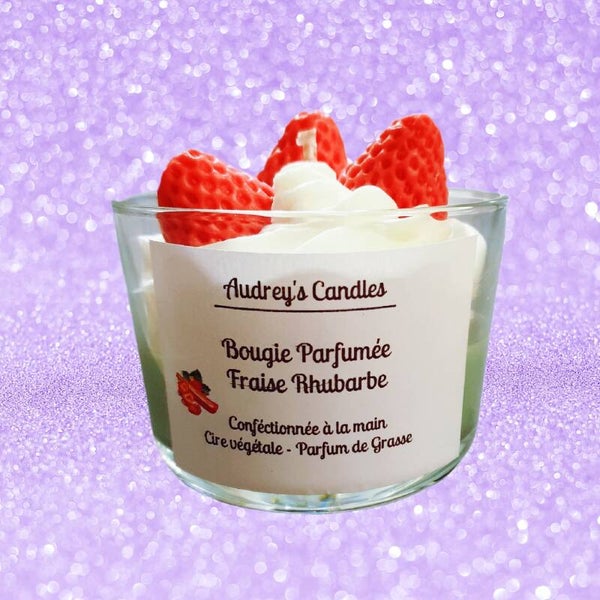 Bougie Gourmande Rhubarbe Fraise
