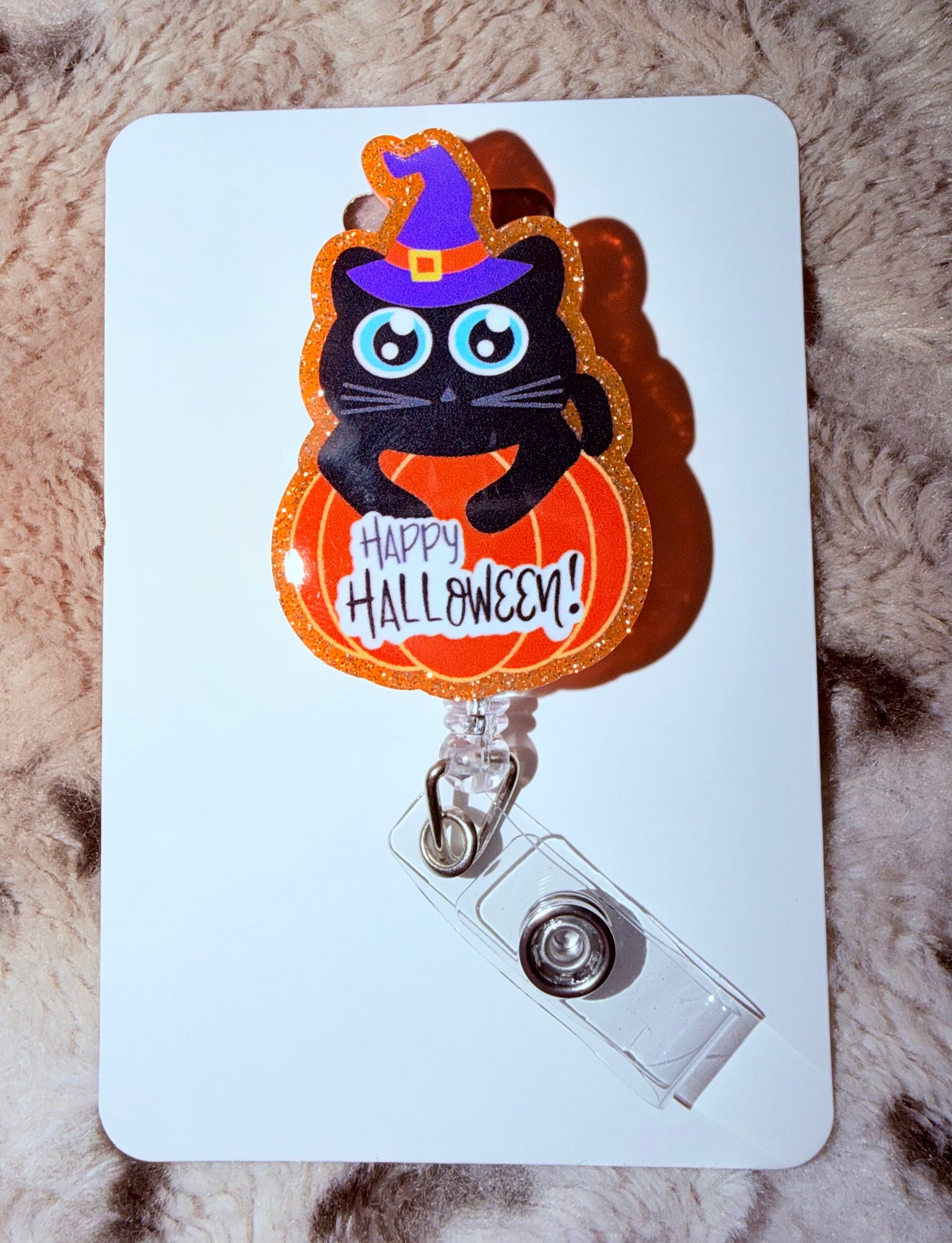 Happy Halloween Cat - Badge Reel