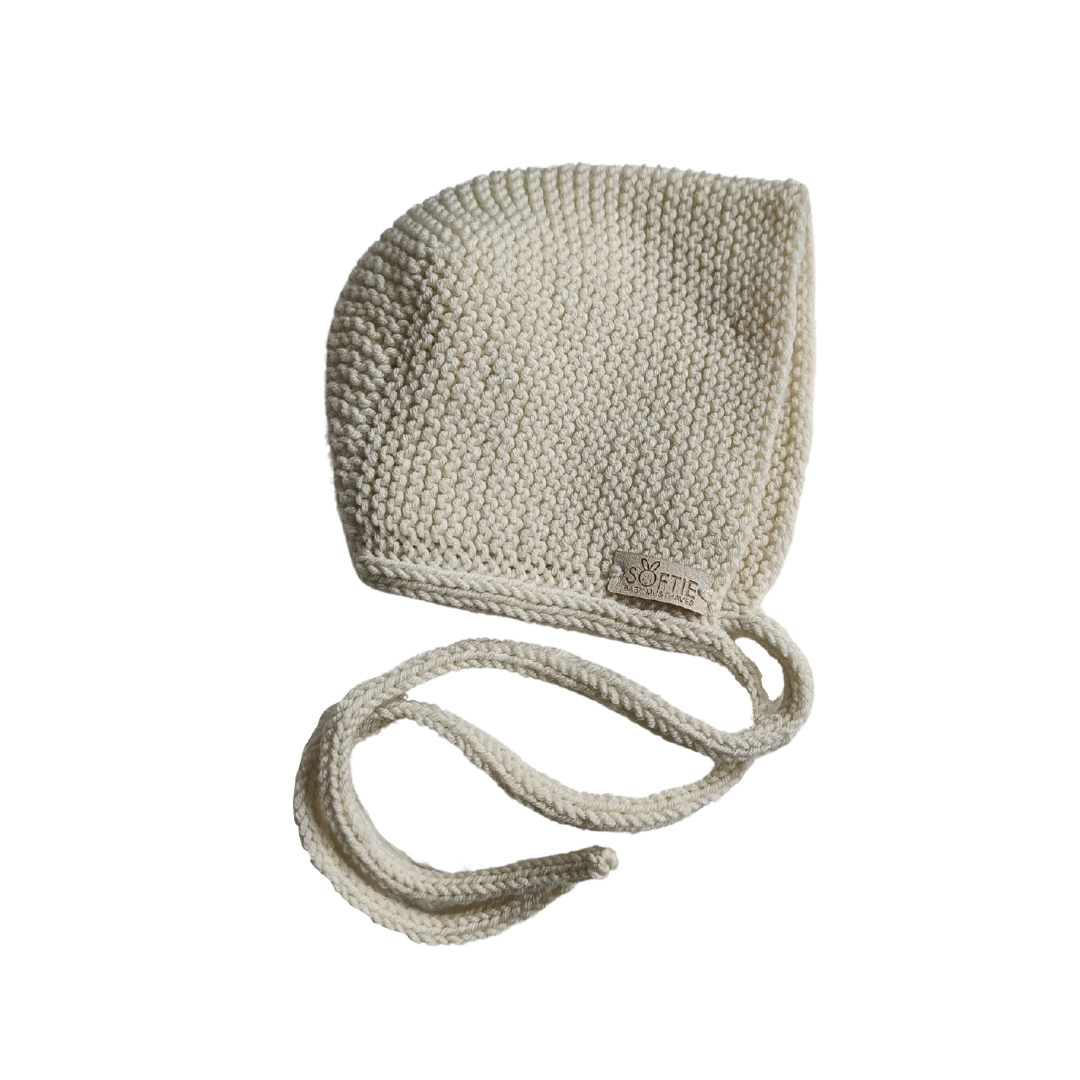 Merino Bonnet Mutsje - Ecru