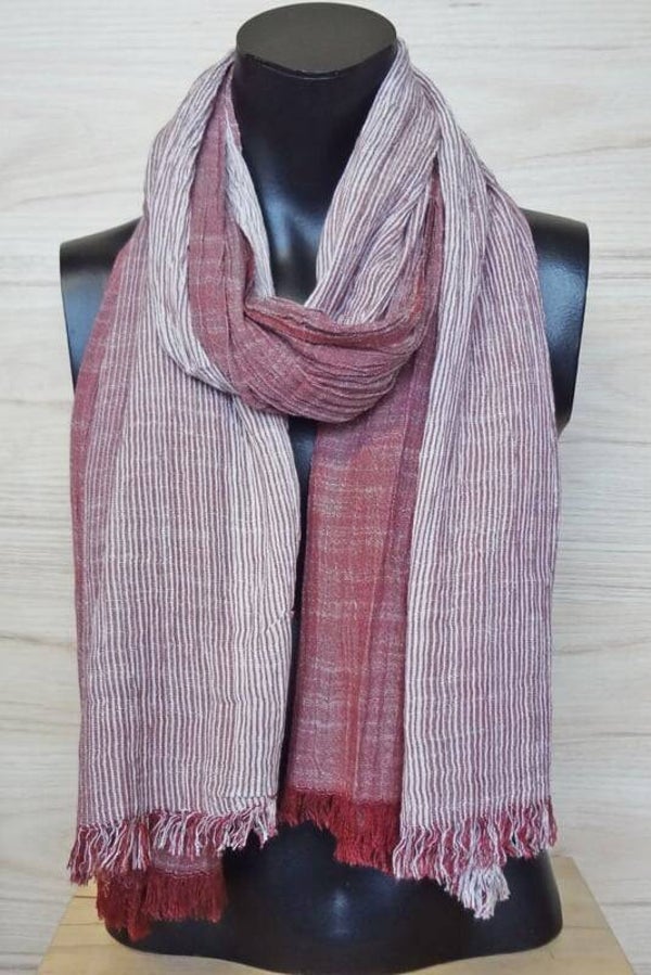 katoenen sjaal rood-wit