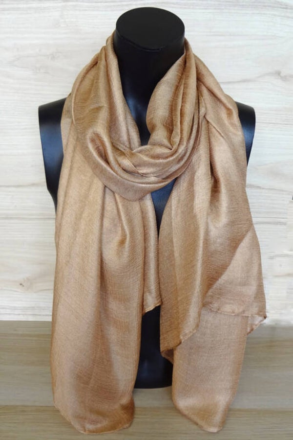sjaal camelkleurig