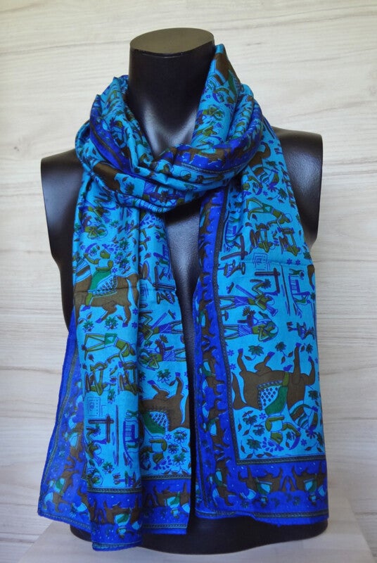 koningsblauw met egyptische figuurtjes