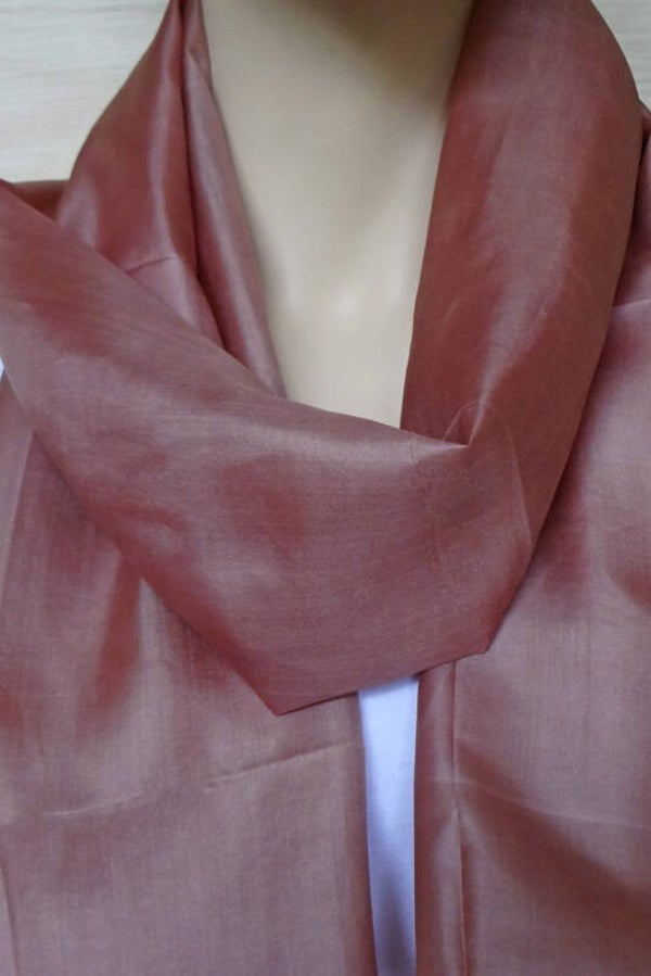 zijden sjaal donker zalm