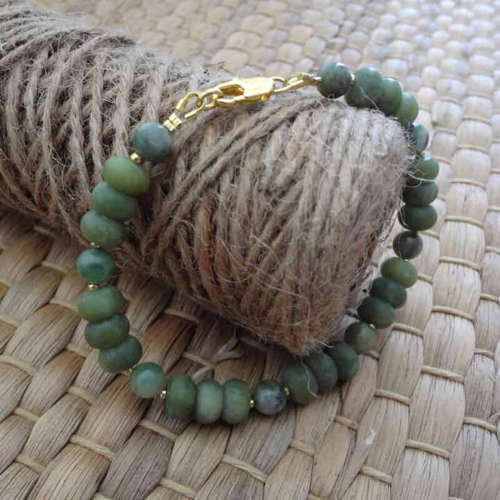 armband jade en jaspis