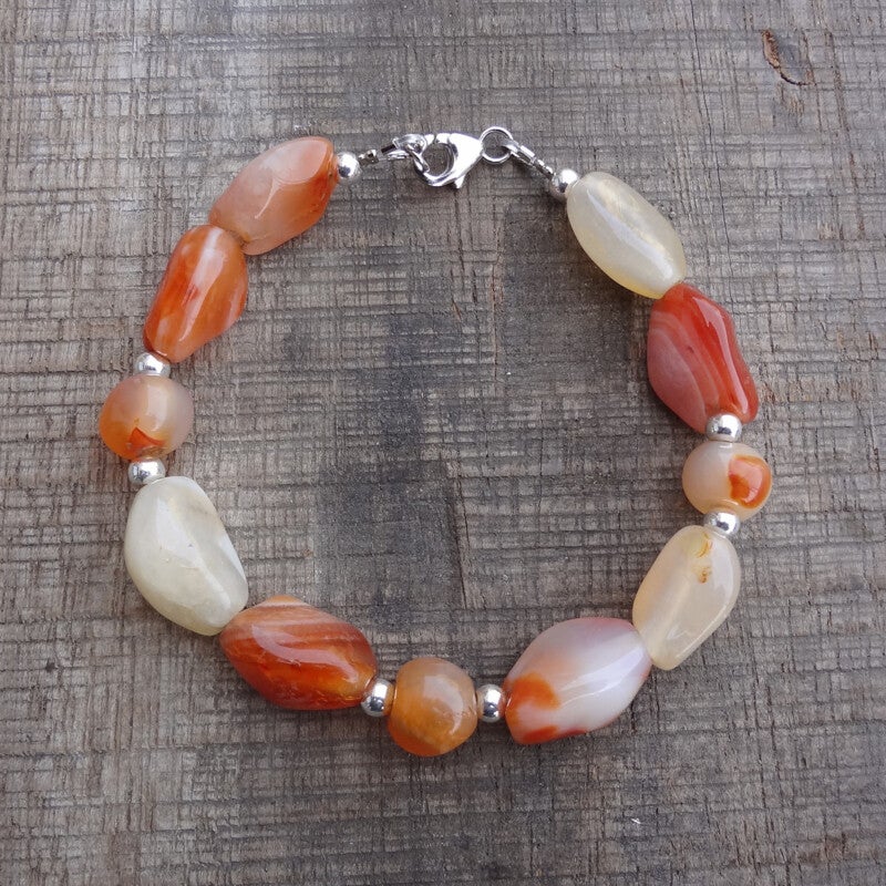 Armband van oranje agaat