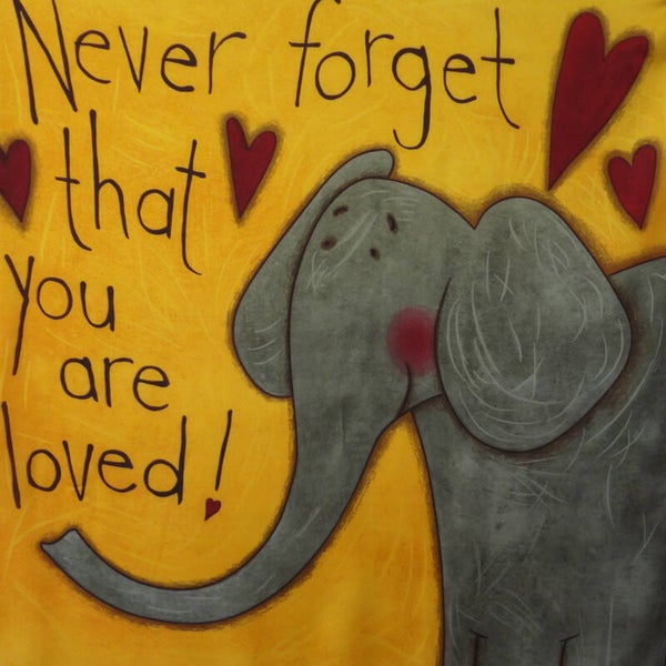 sjaal geel met olifant