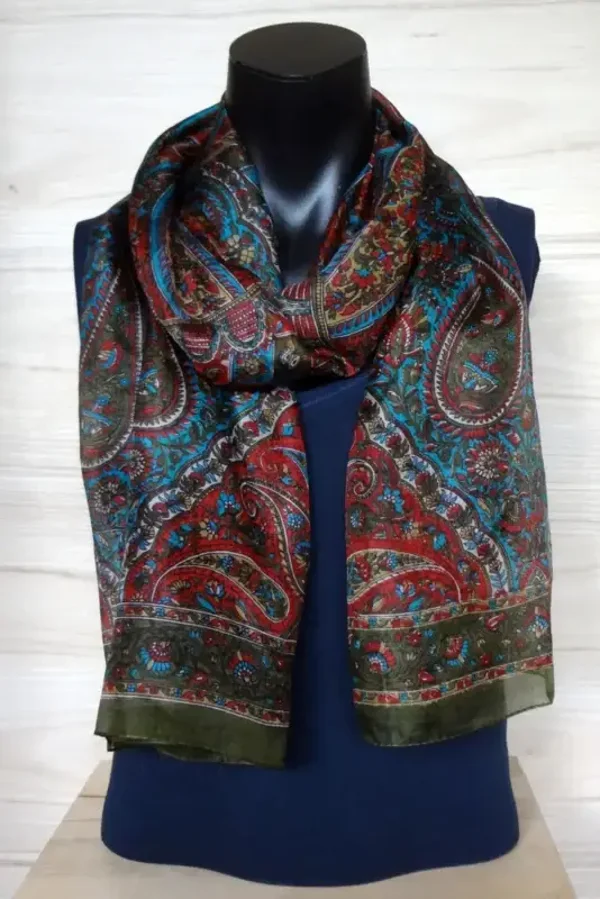 zijden sjaal multicolor groen