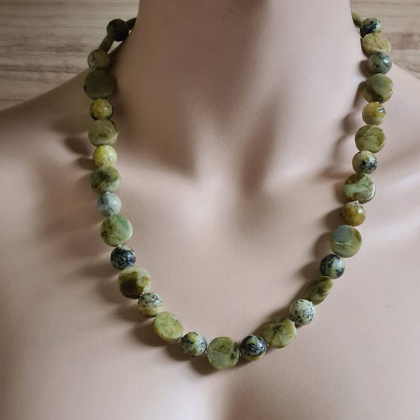 Ketting van olijf turkoois