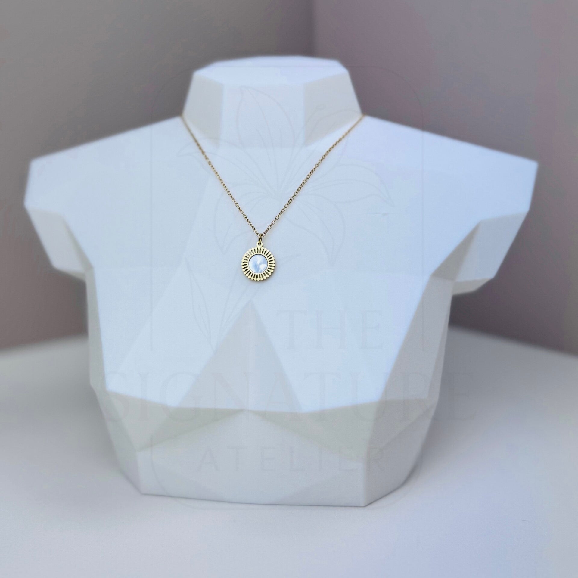RVS ketting goud | Schelp cirkel