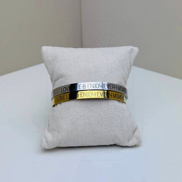RVS cuff armband | Eigen tekst, namen, datum