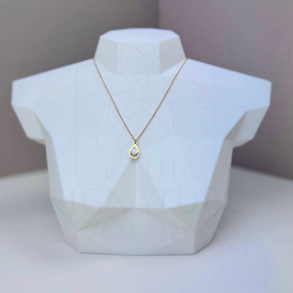 RVS ketting goud | Schelp druppel