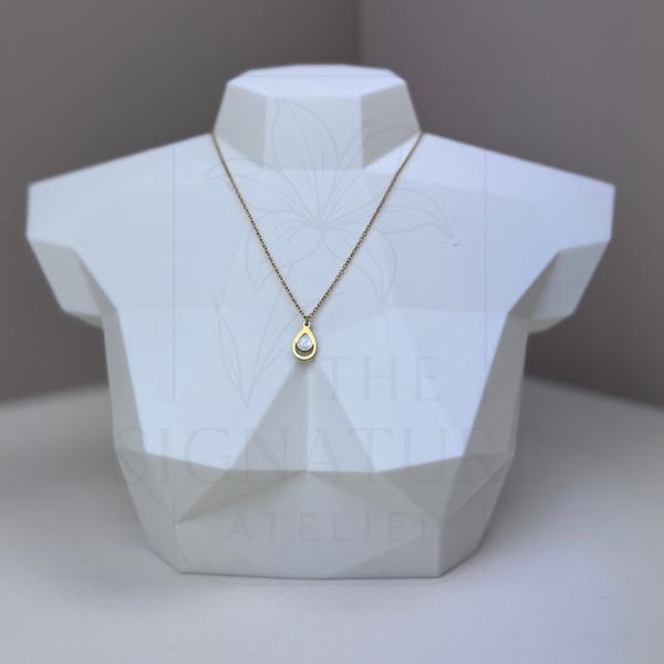 RVS ketting goud | Druppel icm schelp