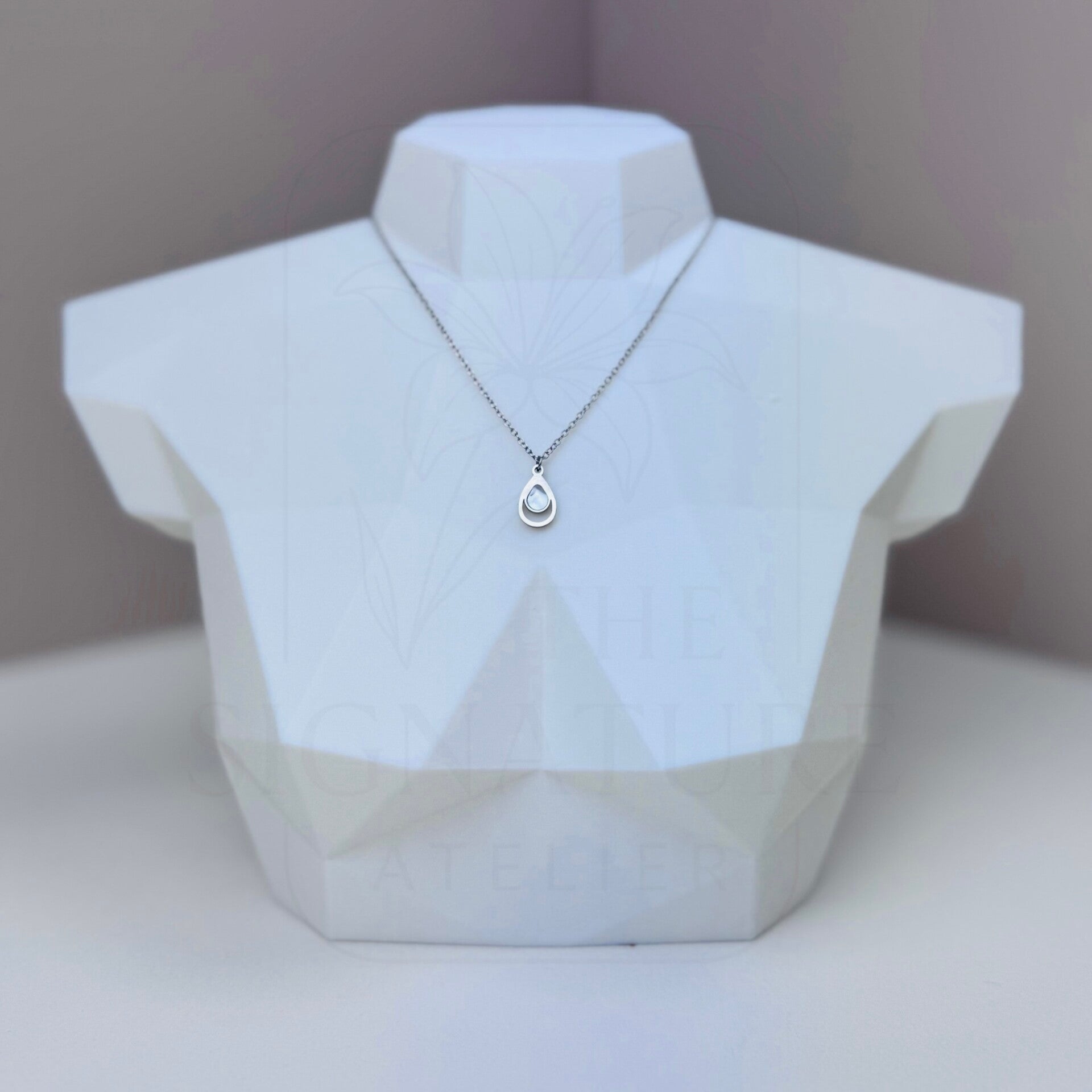 RVS ketting zilver | Schelp druppel