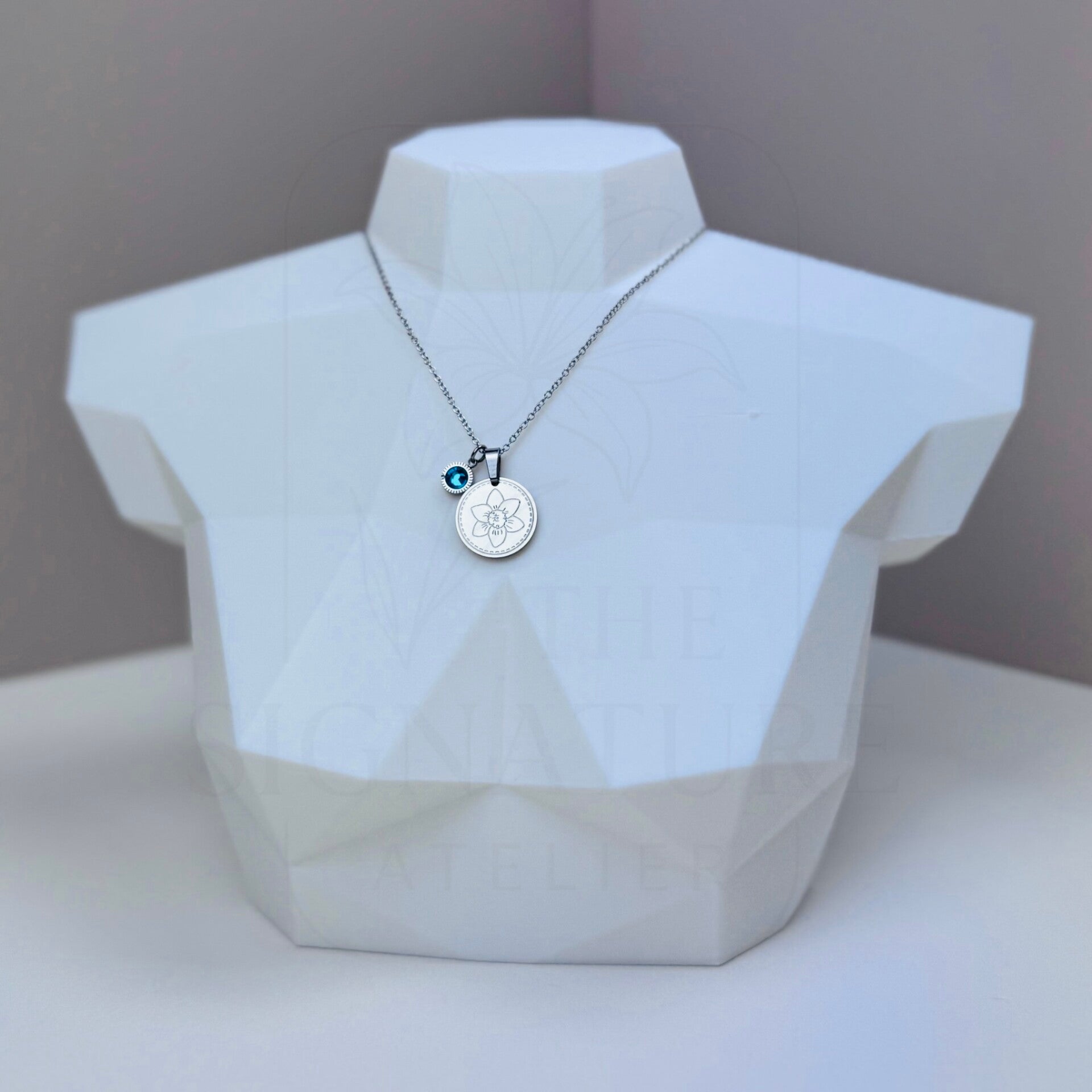 RVS ketting zilver | Geboortemaand bloem