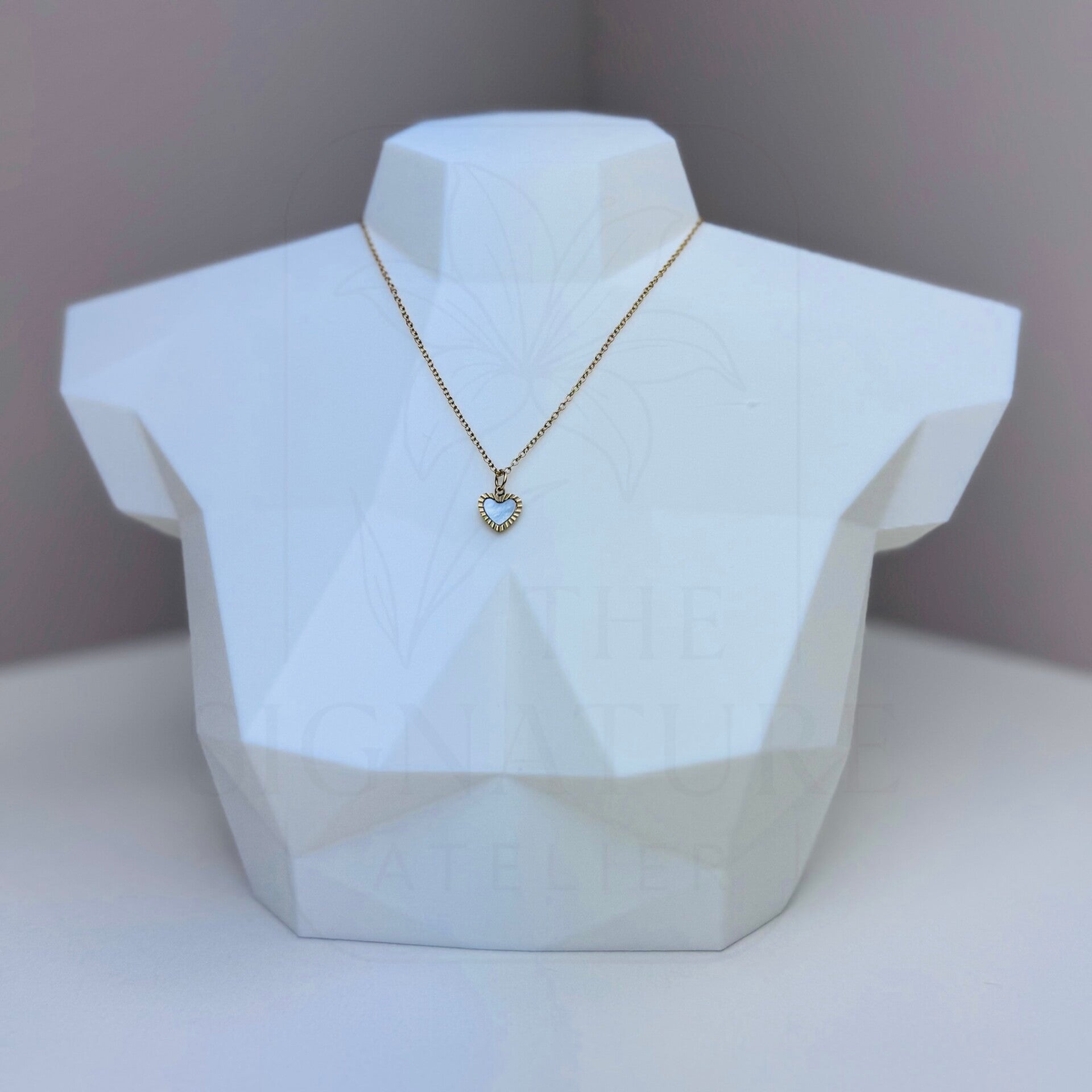 RVS ketting goud | Schelp hartje