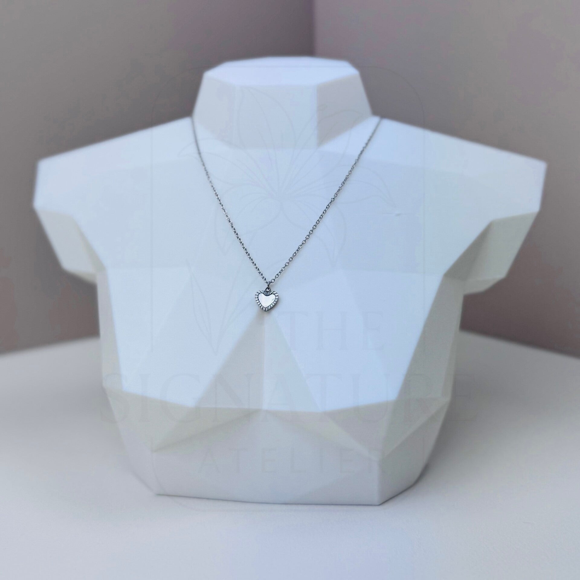 RVS ketting zilver | Schelp hartje