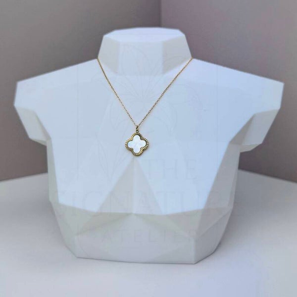 RVS ketting goud | Schelp klaver