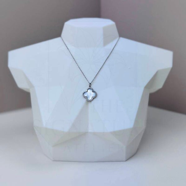 RVS ketting zilver | Schelp klaver