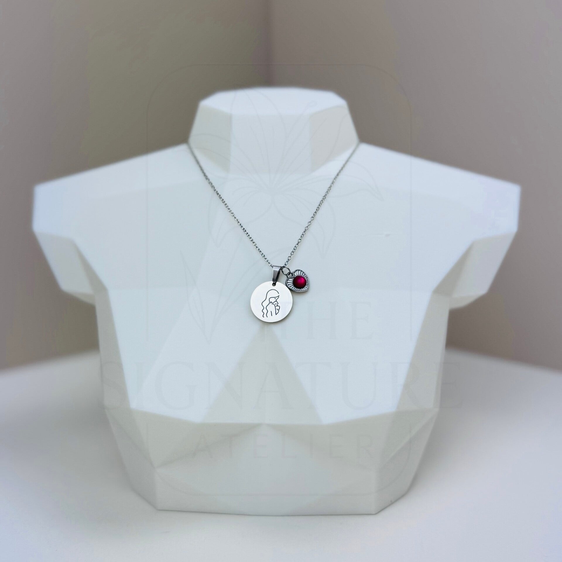 RVS ketting zilver | Moeder & kind