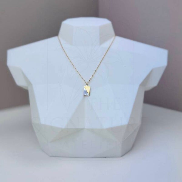 RVS ketting goud | Schelp rechthoek