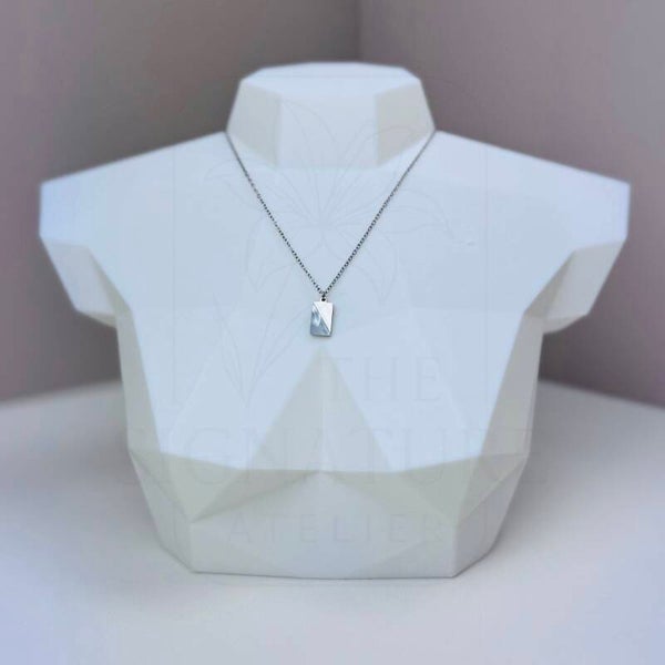 RVS ketting zilver | Schelp rechthoek