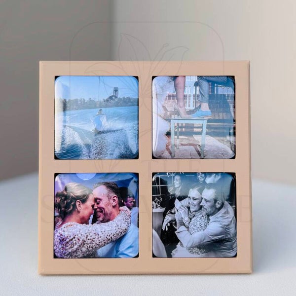 3D geprinte fotomagneet houder – voor 4 fotomagneten