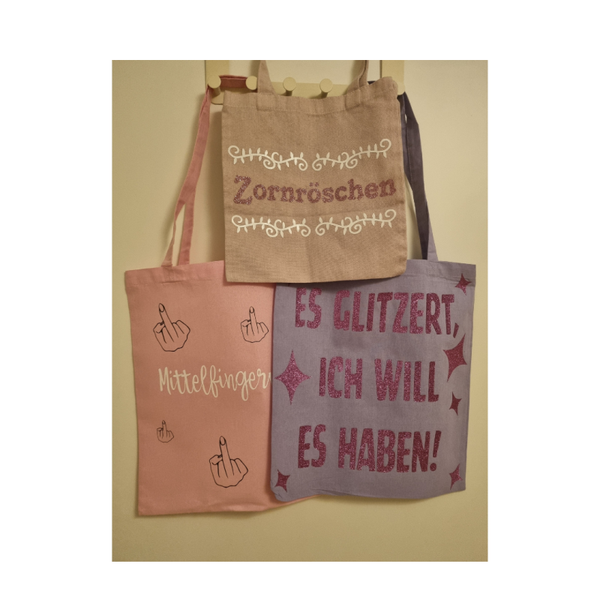 verschiedene Jutebeutel