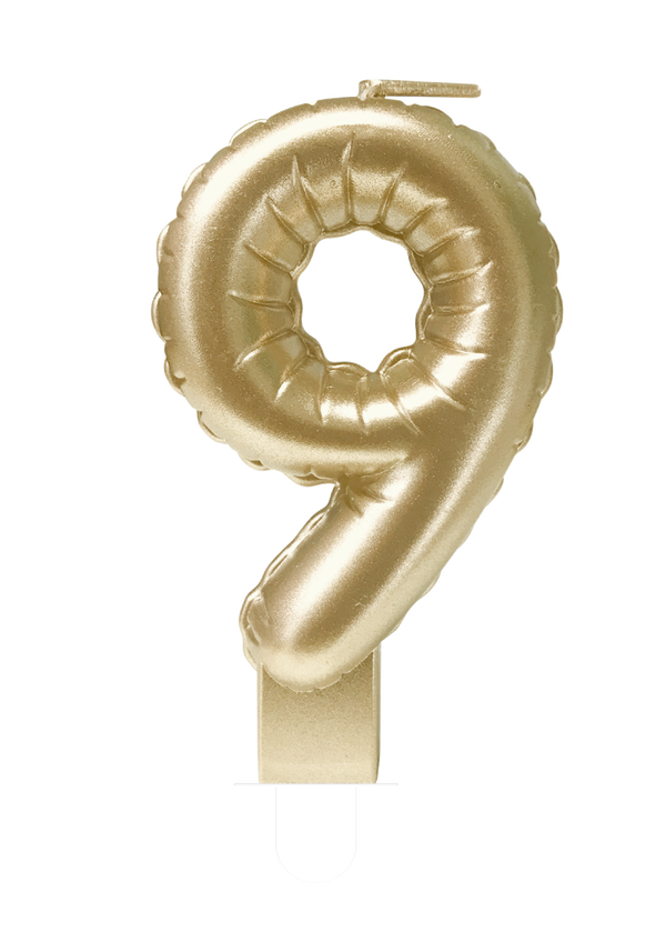 Foil balloon candle gold - 9