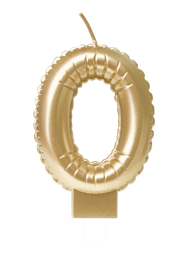 Foil balloon candle gold - 0