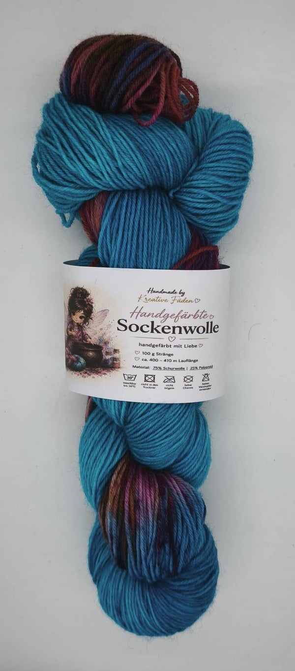 Handgefärbte Sockenwolle 16/26