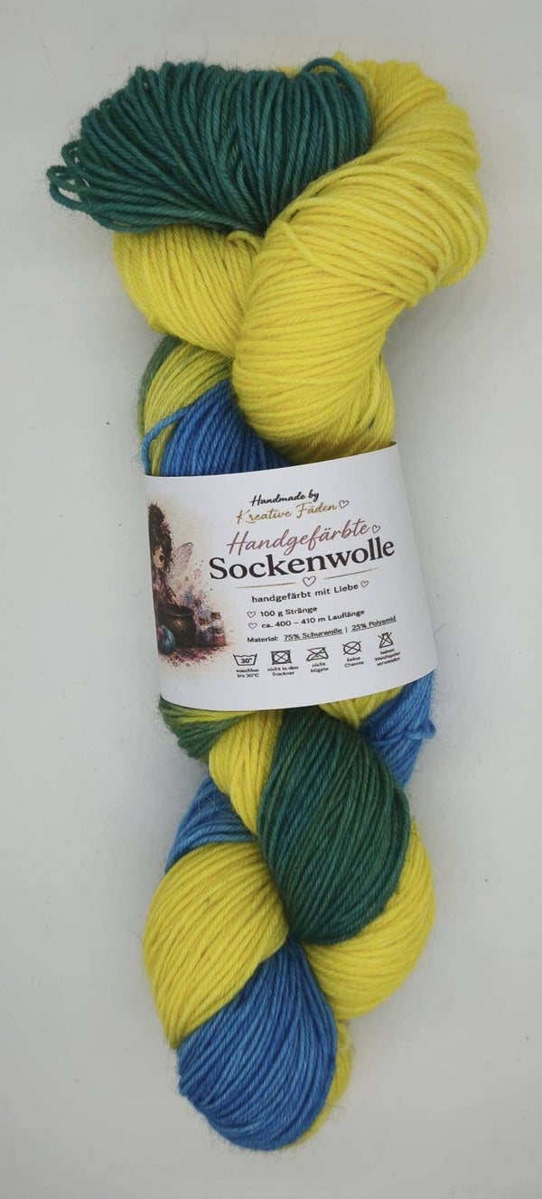 Handgefärbte Sockenwolle 15/26