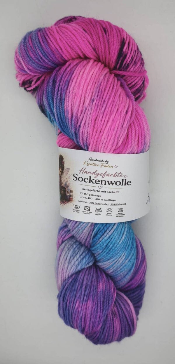 Handgefärbte Sockenwolle  Merino 12/26