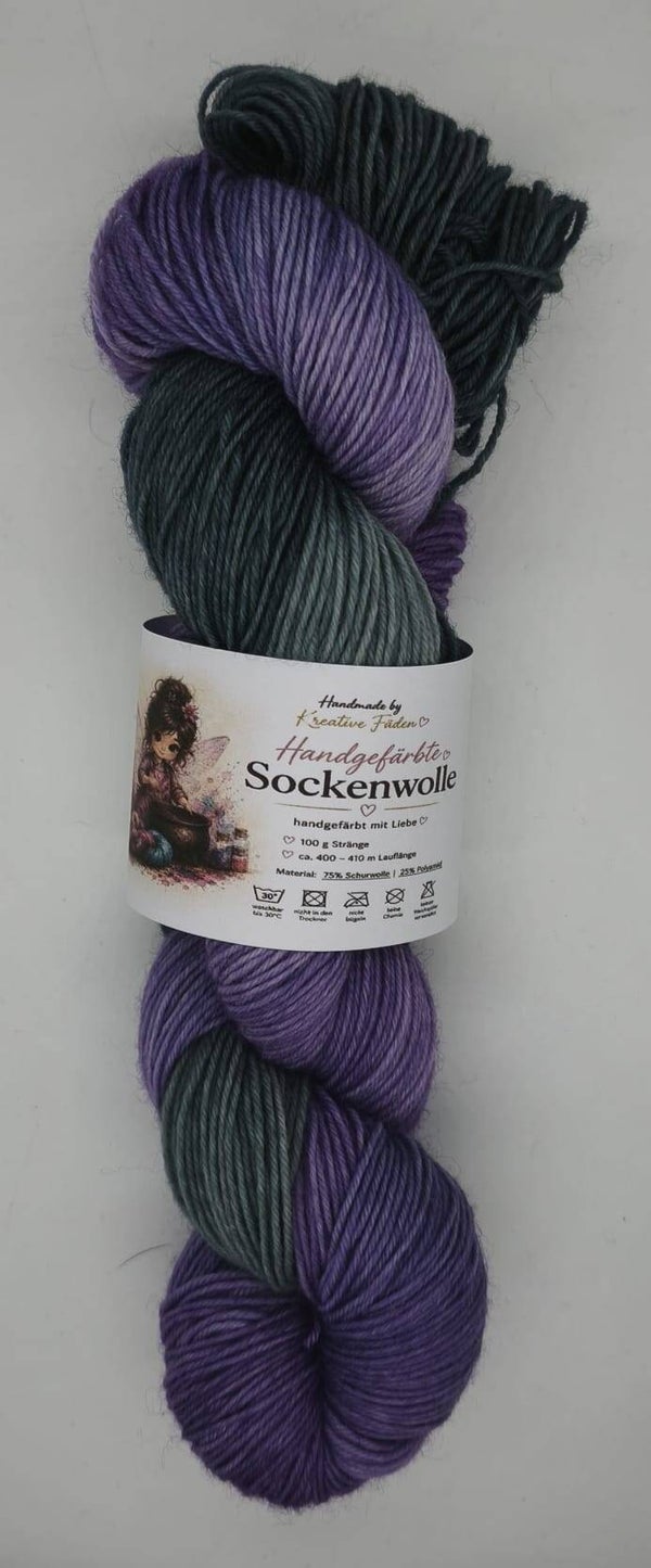 Handgefärbte Sockenwolle 1/26