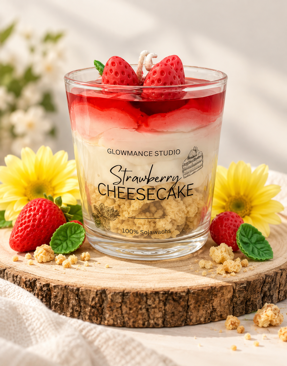 Strawberry Cheesecake Kerze