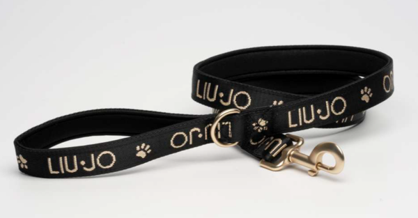 LIU-JO Jacquard hondenlijn met logo en pootjes - Zwart (PW5201)