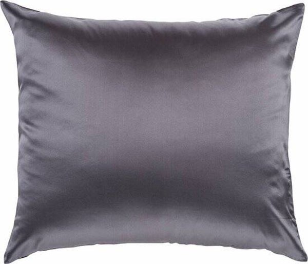 Satijnen kussensloop antraciet