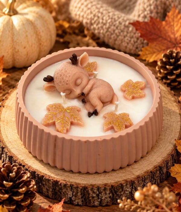 Bougie Faon Macaron vanille